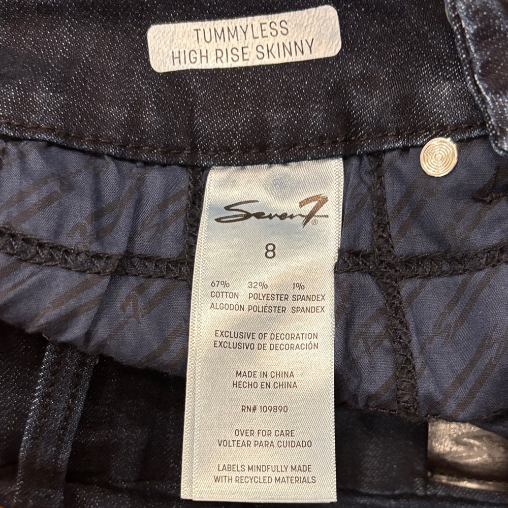 Seven7‎ Women's Deep Indigo Tummyless High Rise Skinny Jeans. Like New.  8 - Picture 9 of 13